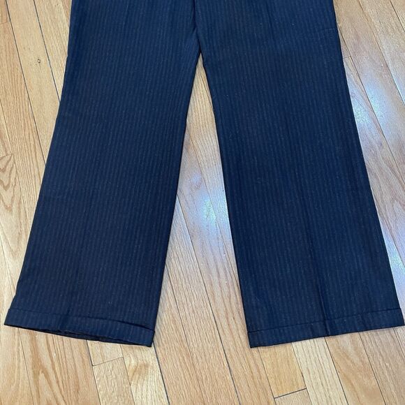 AKRIS Womens Pinstripe Wool Career Pants Size 10 Straight Leg Brown Excellent - Picture 3 of 14
